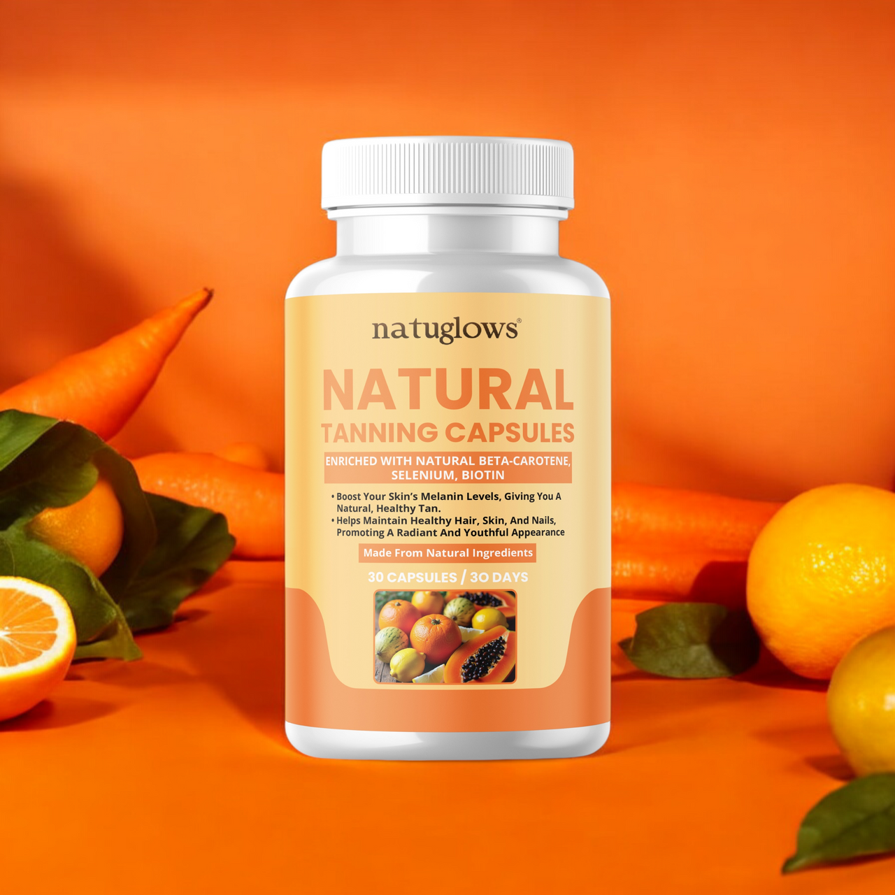 Natural tanning capsules